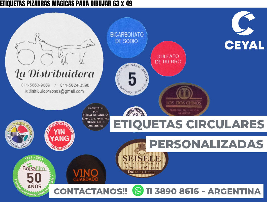 ETIQUETAS PIZARRAS MÁGICAS PARA DIBUJAR 63 x 49