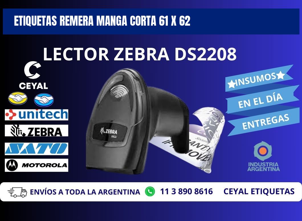 ETIQUETAS REMERA MANGA CORTA 61 x 62