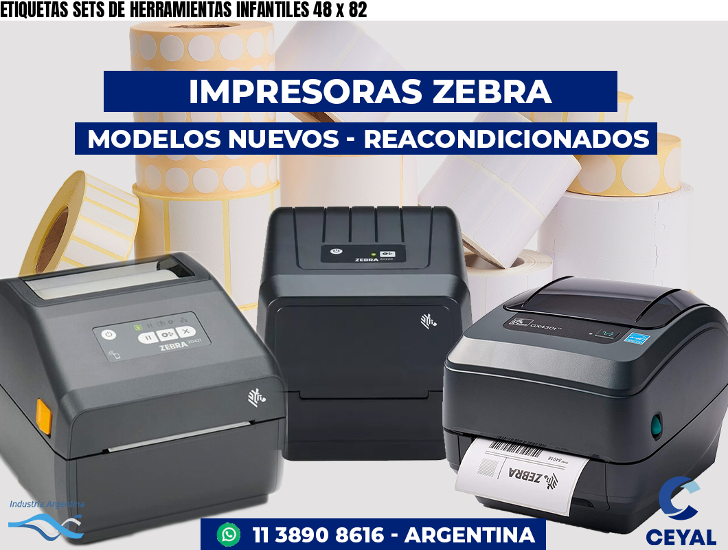 ETIQUETAS SETS DE HERRAMIENTAS INFANTILES 48 x 82