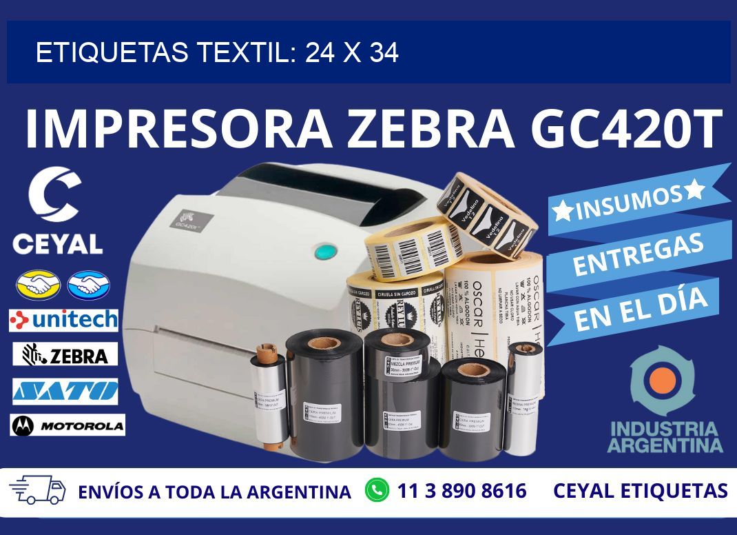 ETIQUETAS TEXTIL: 24 x 34