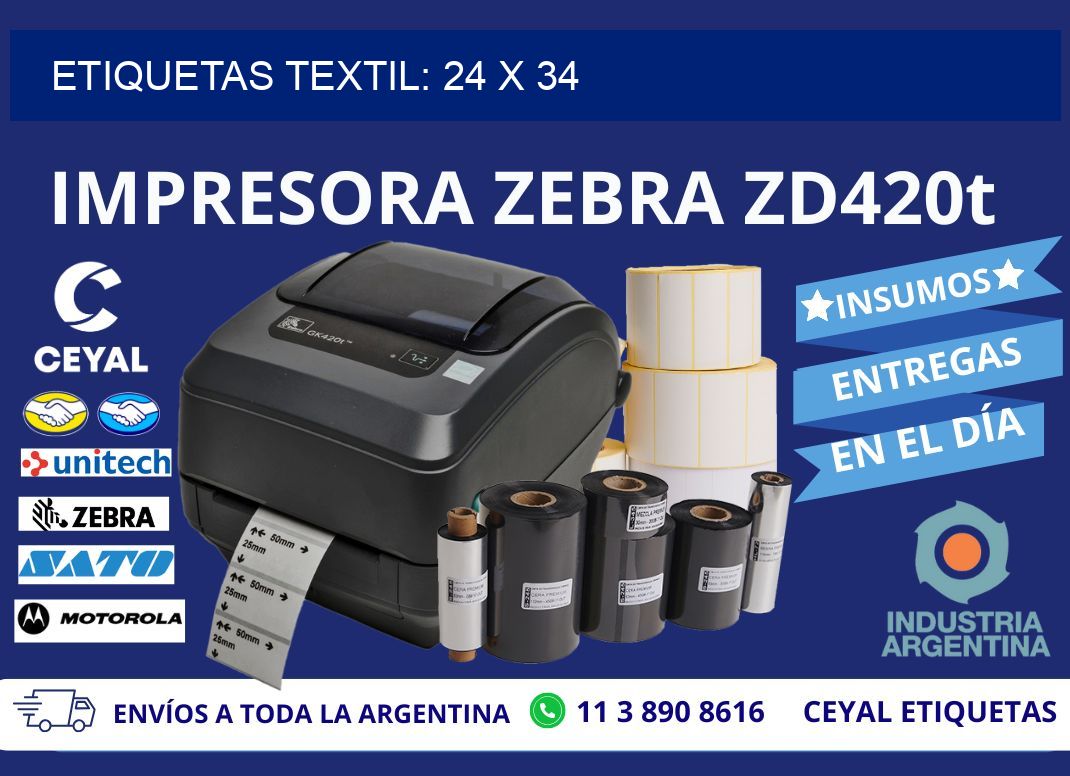 ETIQUETAS TEXTIL: 24 x 34