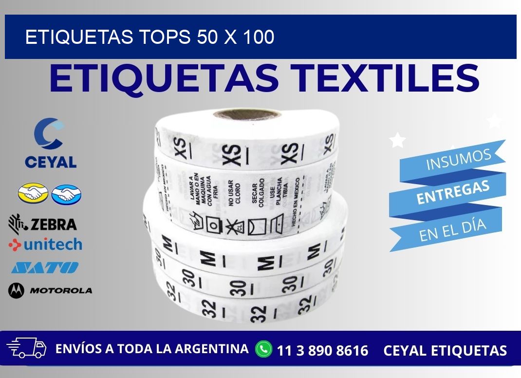 ETIQUETAS TOPS 50 x 100