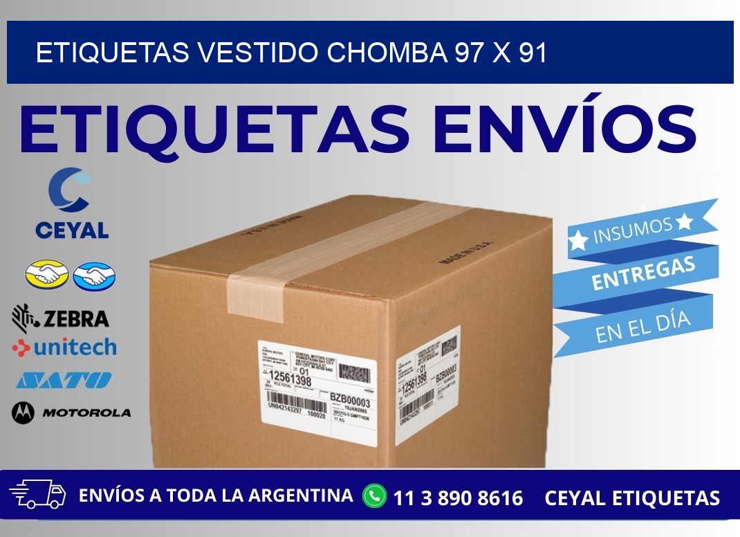 ETIQUETAS VESTIDO CHOMBA 97 x 91