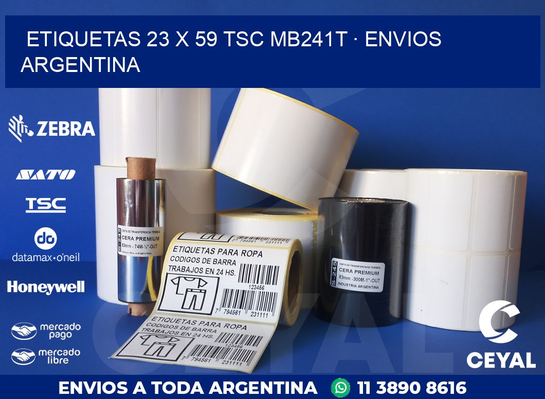 ETIQUETAS 23 x 59 TSC MB241T · ENVIOS ARGENTINA