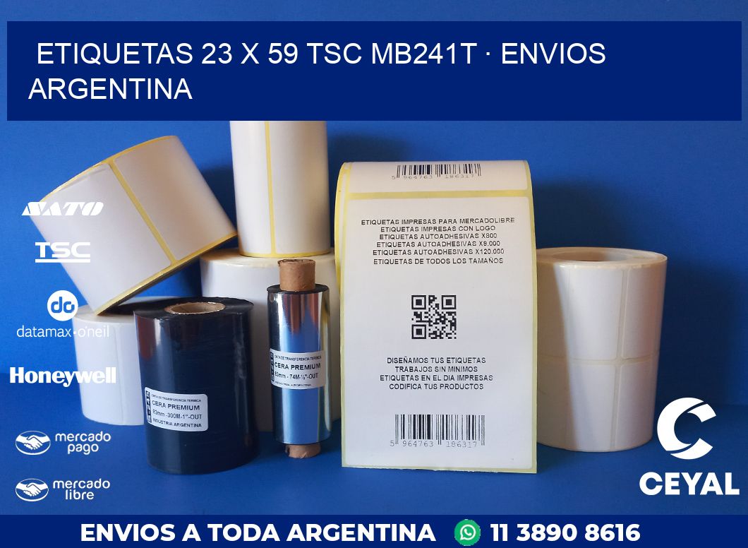 ETIQUETAS 23 x 59 TSC MB241T · ENVIOS ARGENTINA