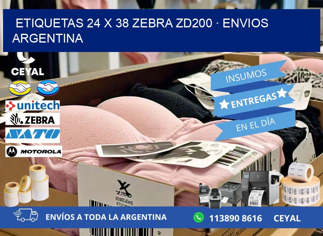 ETIQUETAS 24 x 38 ZEBRA ZD200 · ENVIOS ARGENTINA
