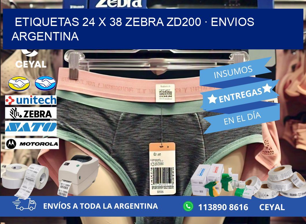 ETIQUETAS 24 x 38 ZEBRA ZD200 · ENVIOS ARGENTINA