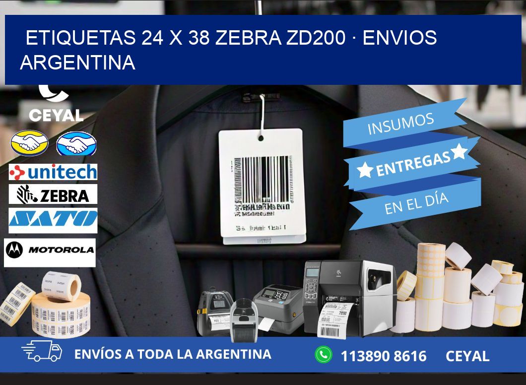 ETIQUETAS 24 x 38 ZEBRA ZD200 · ENVIOS ARGENTINA