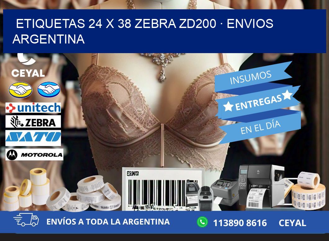 ETIQUETAS 24 x 38 ZEBRA ZD200 · ENVIOS ARGENTINA