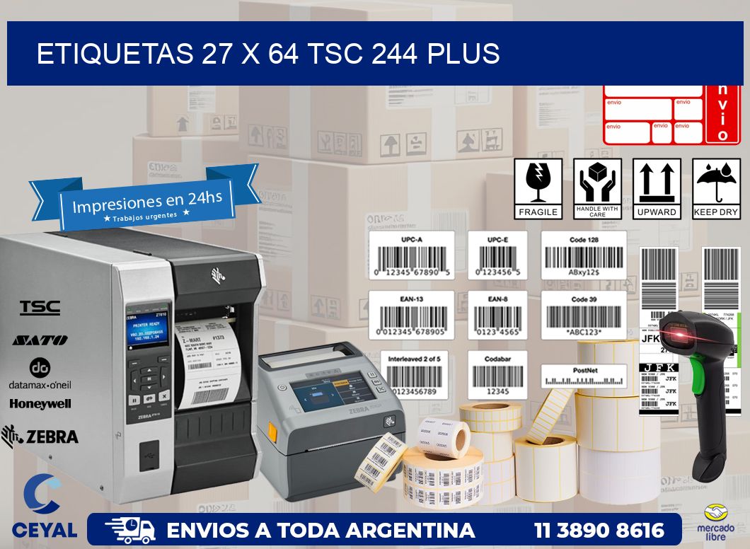 ETIQUETAS 27 x 64 TSC 244 PLUS