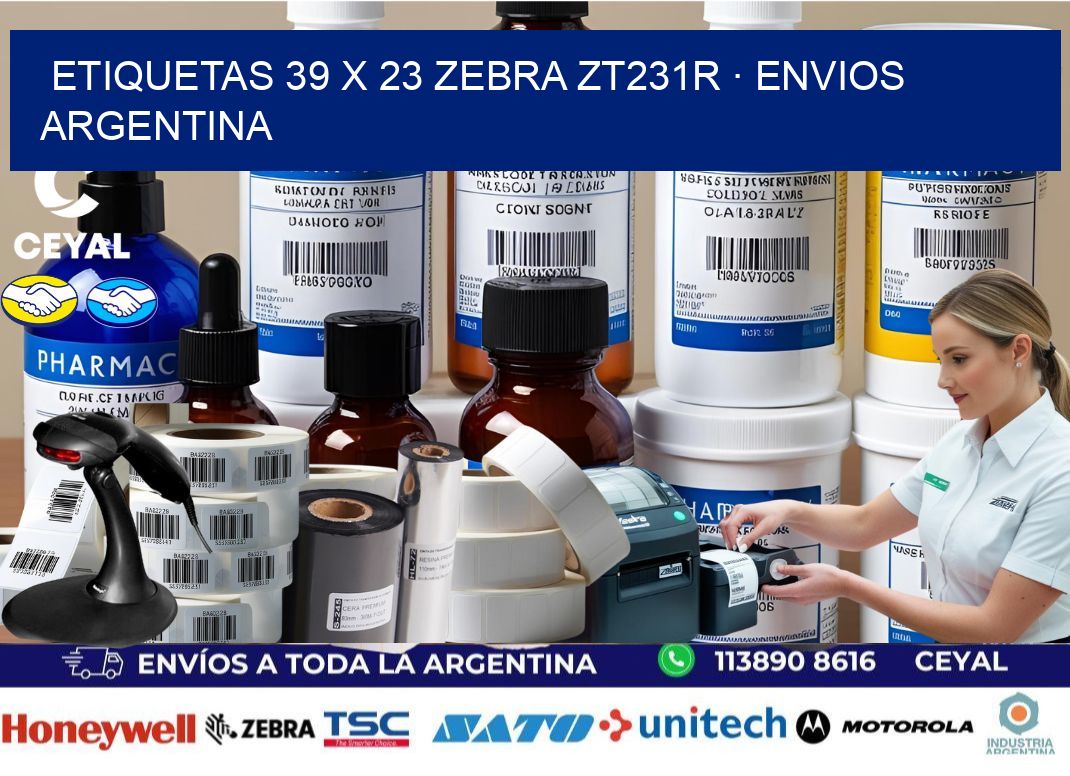 ETIQUETAS 39 x 23 ZEBRA ZT231R · ENVIOS ARGENTINA
