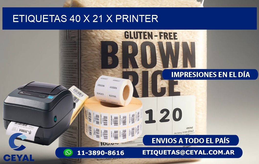 ETIQUETAS 40 x 21 X PRINTER