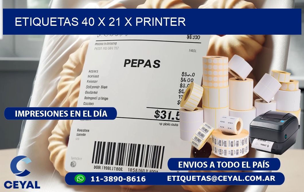 ETIQUETAS 40 x 21 X PRINTER