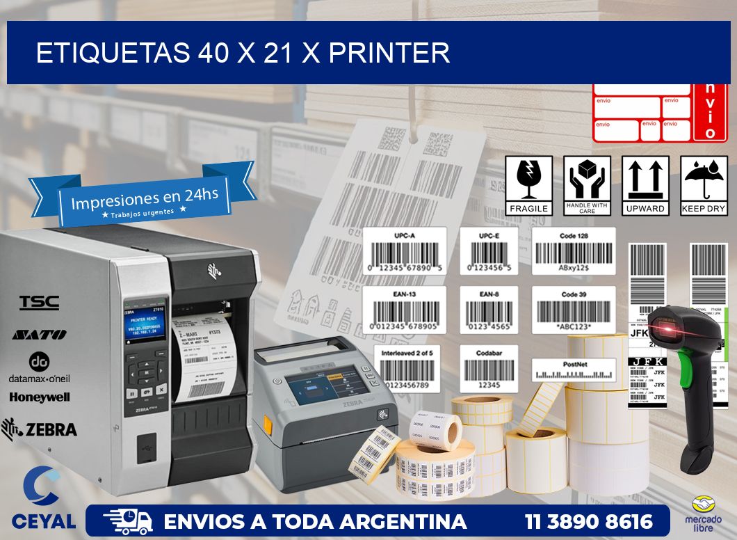 ETIQUETAS 40 x 21 X PRINTER