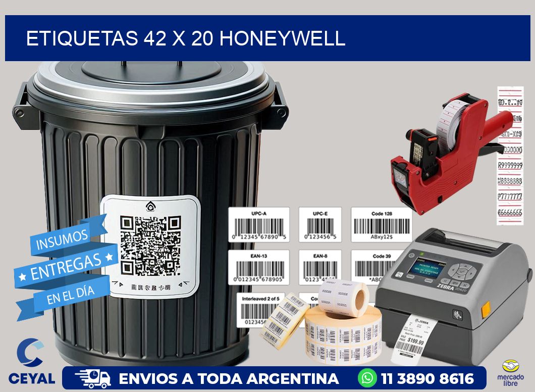 ETIQUETAS 42 x 20 HONEYWELL