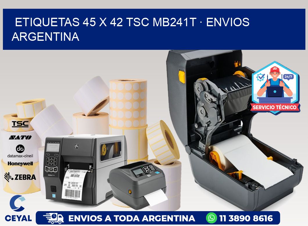 ETIQUETAS 45 x 42 TSC MB241T · ENVIOS ARGENTINA