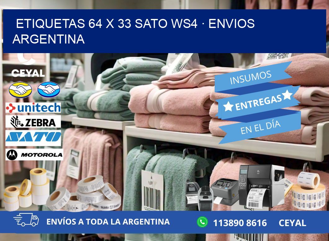 ETIQUETAS 64 x 33 SATO WS4 · ENVIOS ARGENTINA