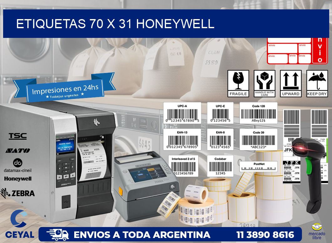 ETIQUETAS 70 x 31 HONEYWELL
