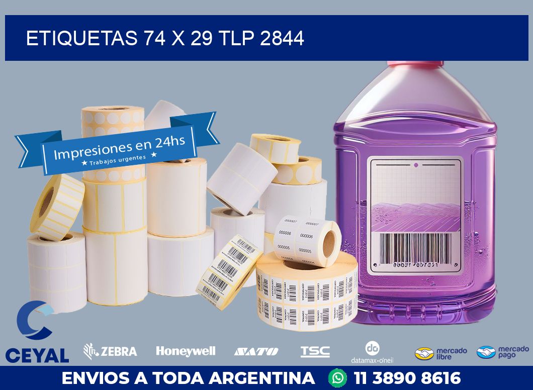 ETIQUETAS 74 x 29 TLP 2844