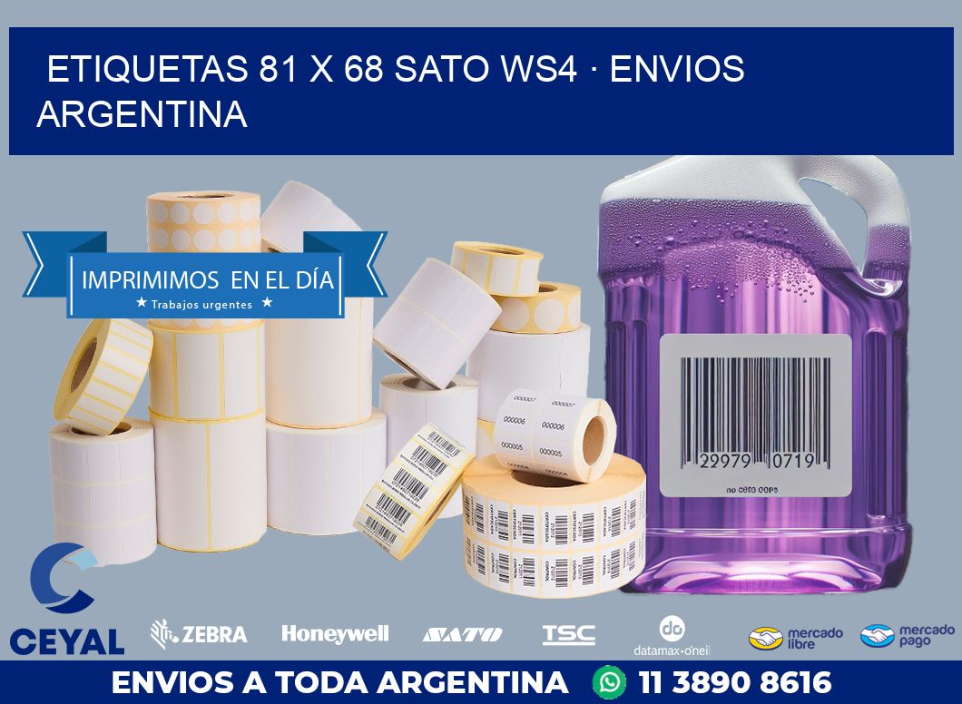 ETIQUETAS 81 x 68 SATO WS4 · ENVIOS ARGENTINA