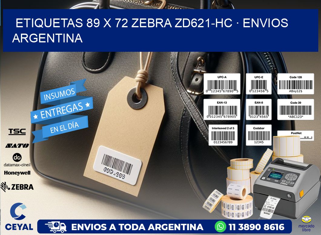 ETIQUETAS 89 x 72 ZEBRA ZD621-HC · ENVIOS ARGENTINA