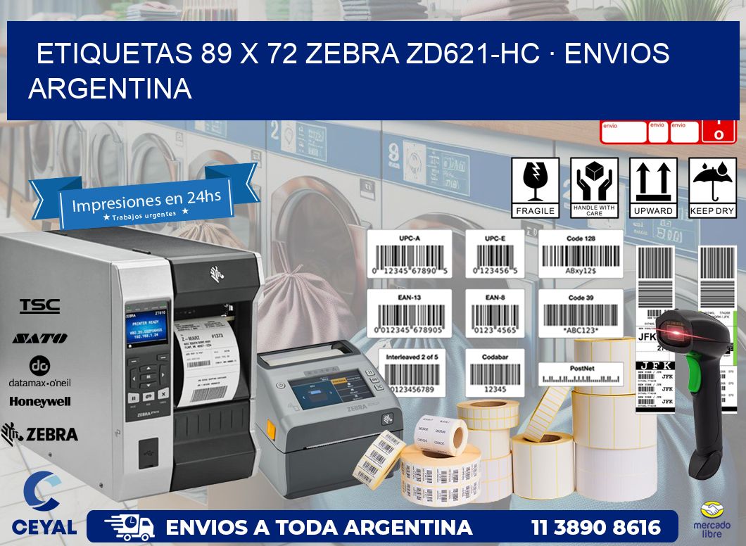 ETIQUETAS 89 x 72 ZEBRA ZD621-HC · ENVIOS ARGENTINA