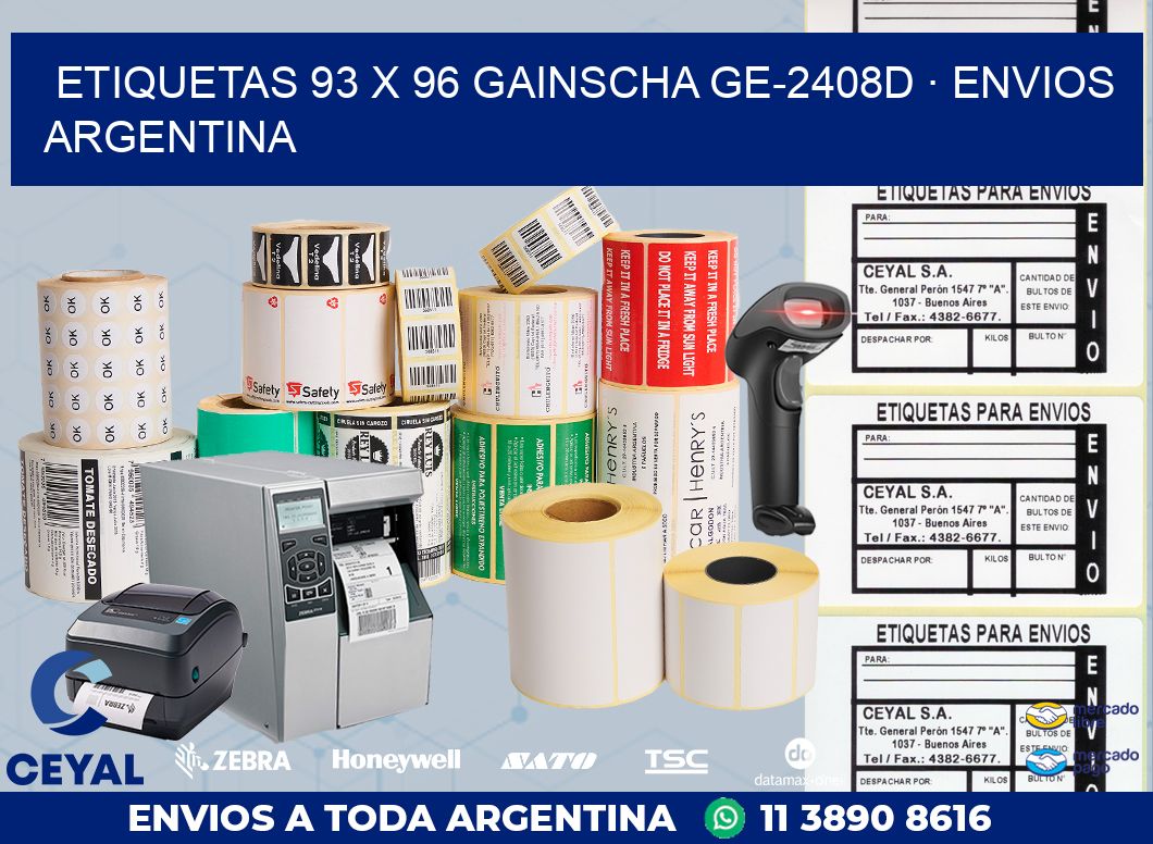 ETIQUETAS 93 x 96 GAINSCHA GE-2408D · ENVIOS ARGENTINA
