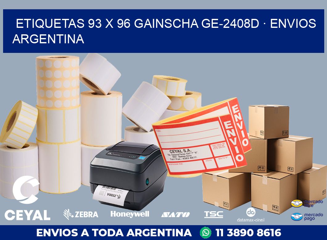 ETIQUETAS 93 x 96 GAINSCHA GE-2408D · ENVIOS ARGENTINA