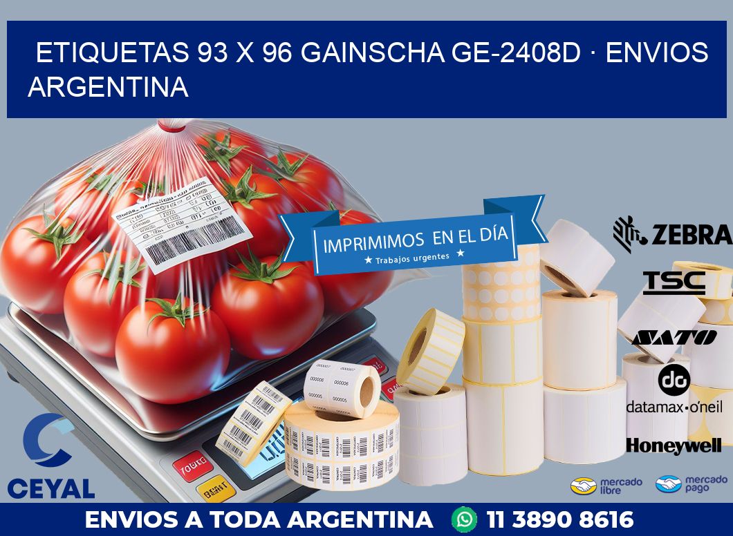 ETIQUETAS 93 x 96 GAINSCHA GE-2408D · ENVIOS ARGENTINA