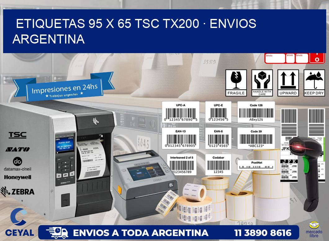 ETIQUETAS 95 x 65 TSC TX200 · ENVIOS ARGENTINA