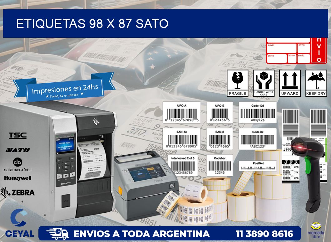 ETIQUETAS 98 x 87 SATO