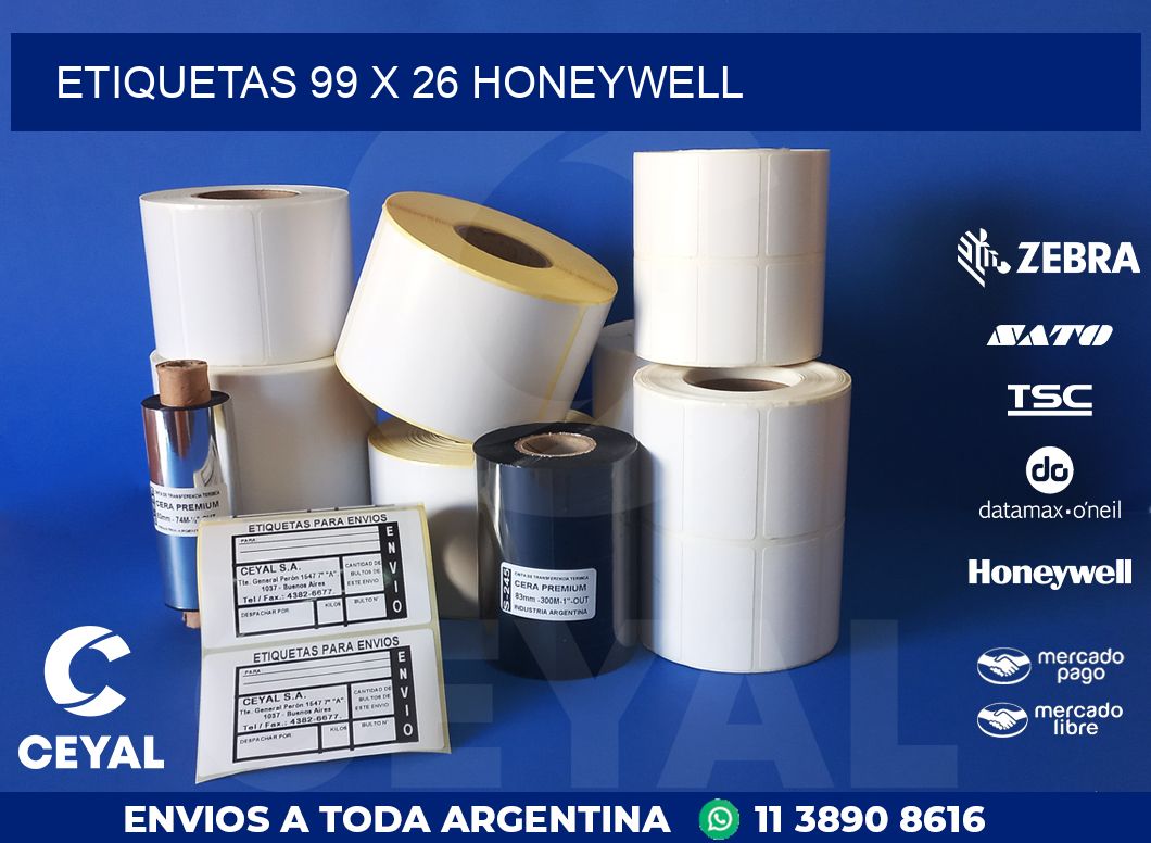 ETIQUETAS 99 x 26 HONEYWELL