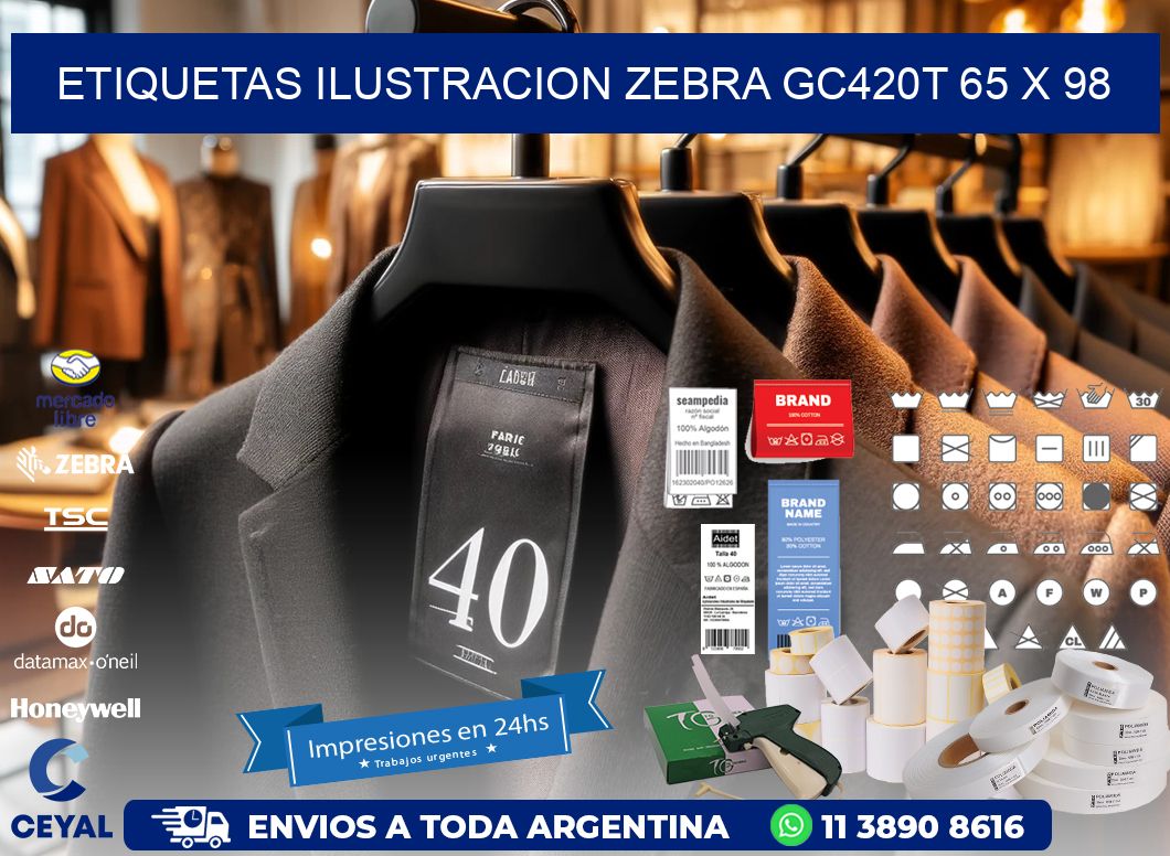 ETIQUETAS ILUSTRACION ZEBRA GC420T 65 x 98