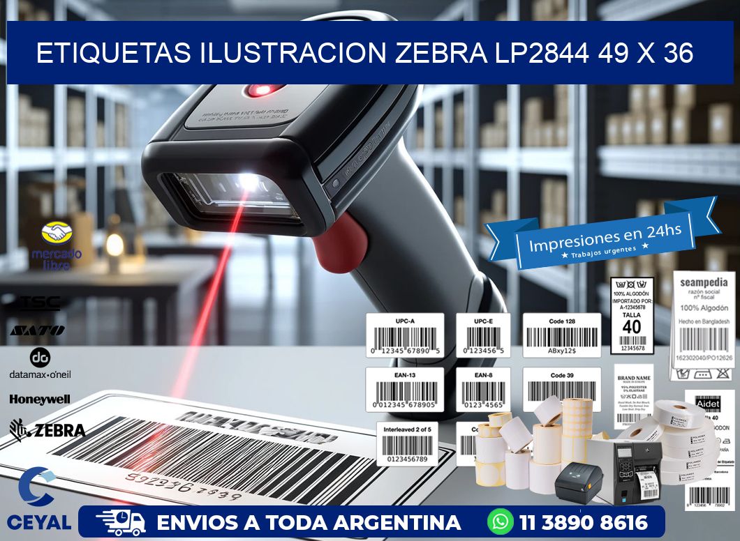 ETIQUETAS ILUSTRACION ZEBRA LP2844 49 x 36