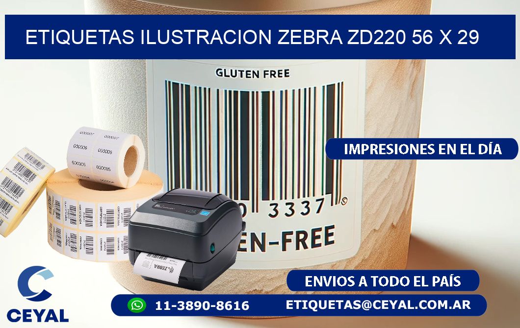 ETIQUETAS ILUSTRACION ZEBRA ZD220 56 x 29
