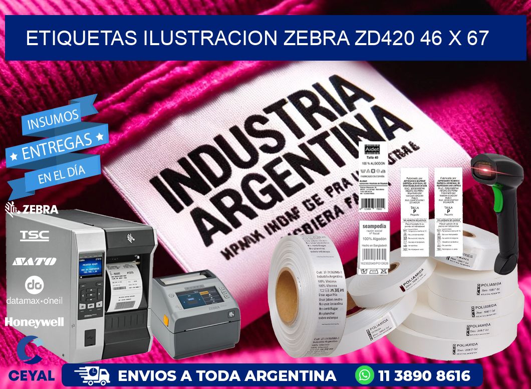ETIQUETAS ILUSTRACION ZEBRA ZD420 46 x 67