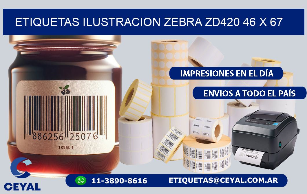 ETIQUETAS ILUSTRACION ZEBRA ZD420 46 x 67