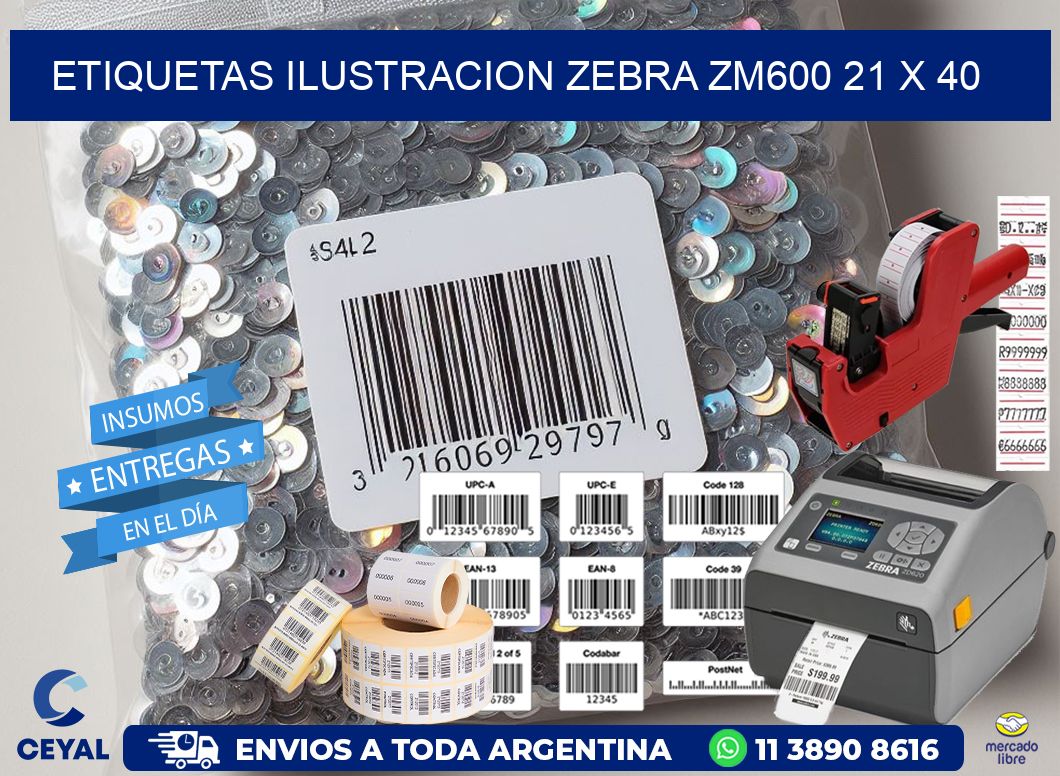 ETIQUETAS ILUSTRACION ZEBRA ZM600 21 x 40