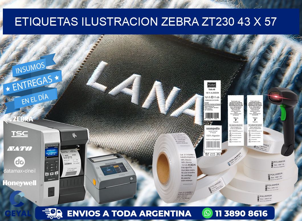 ETIQUETAS ILUSTRACION ZEBRA ZT230 43 x 57