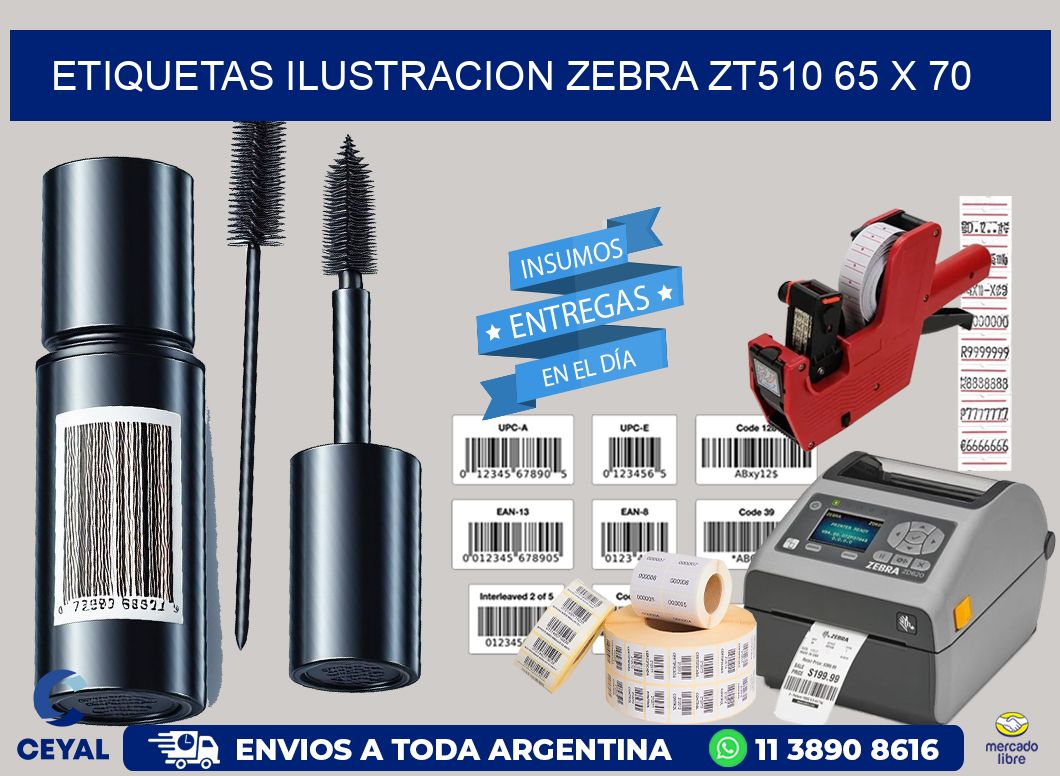 ETIQUETAS ILUSTRACION ZEBRA ZT510 65 x 70