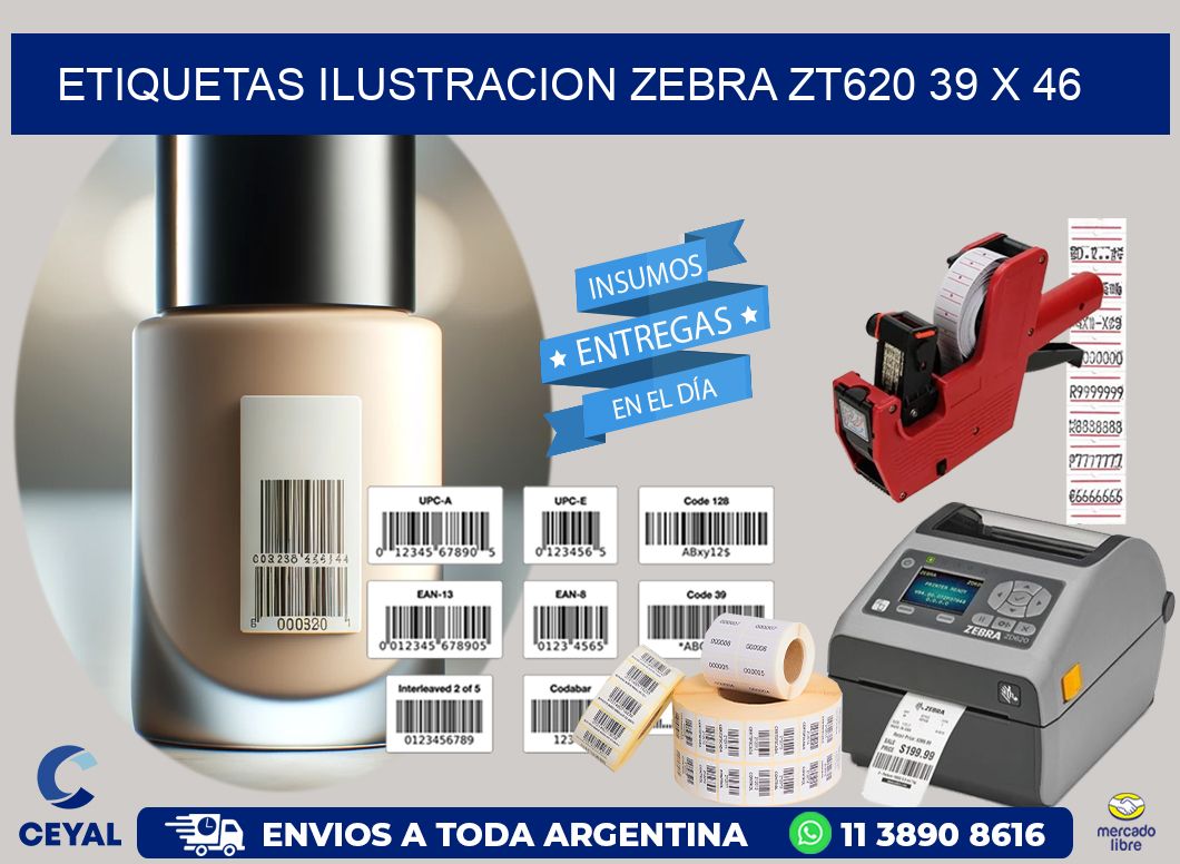 ETIQUETAS ILUSTRACION ZEBRA ZT620 39 x 46