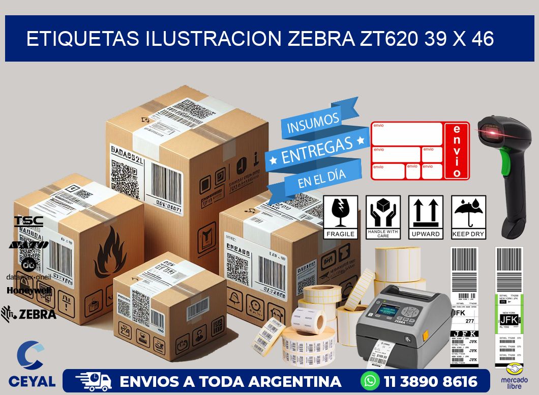 ETIQUETAS ILUSTRACION ZEBRA ZT620 39 x 46