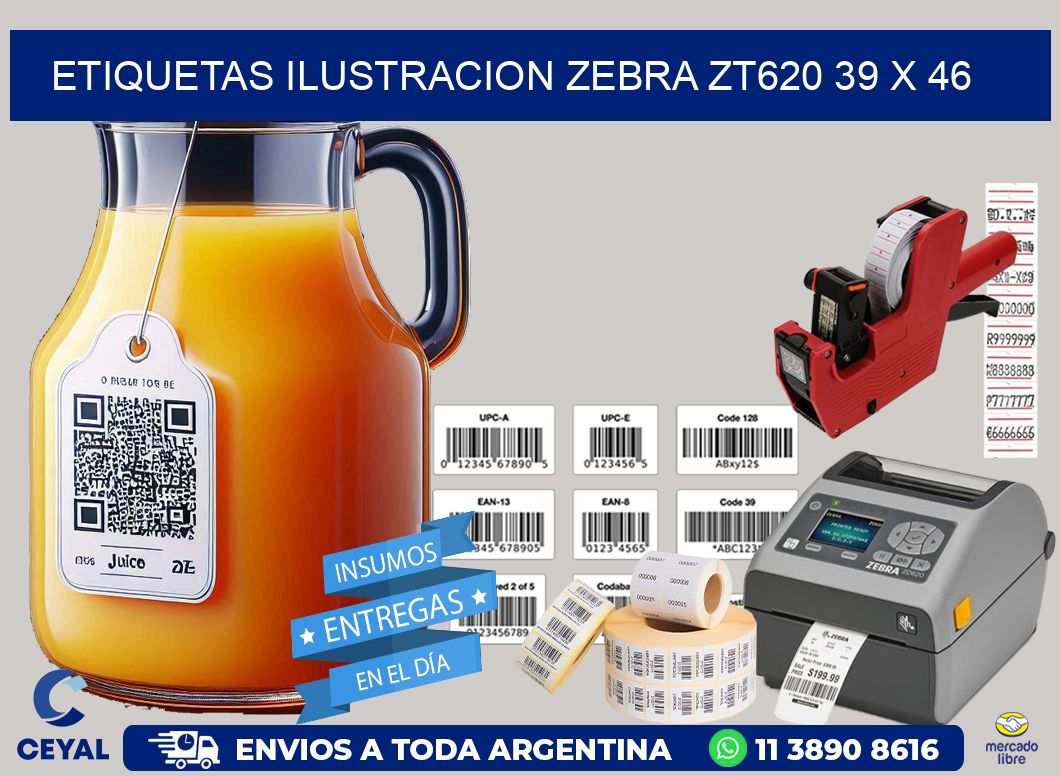 ETIQUETAS ILUSTRACION ZEBRA ZT620 39 x 46