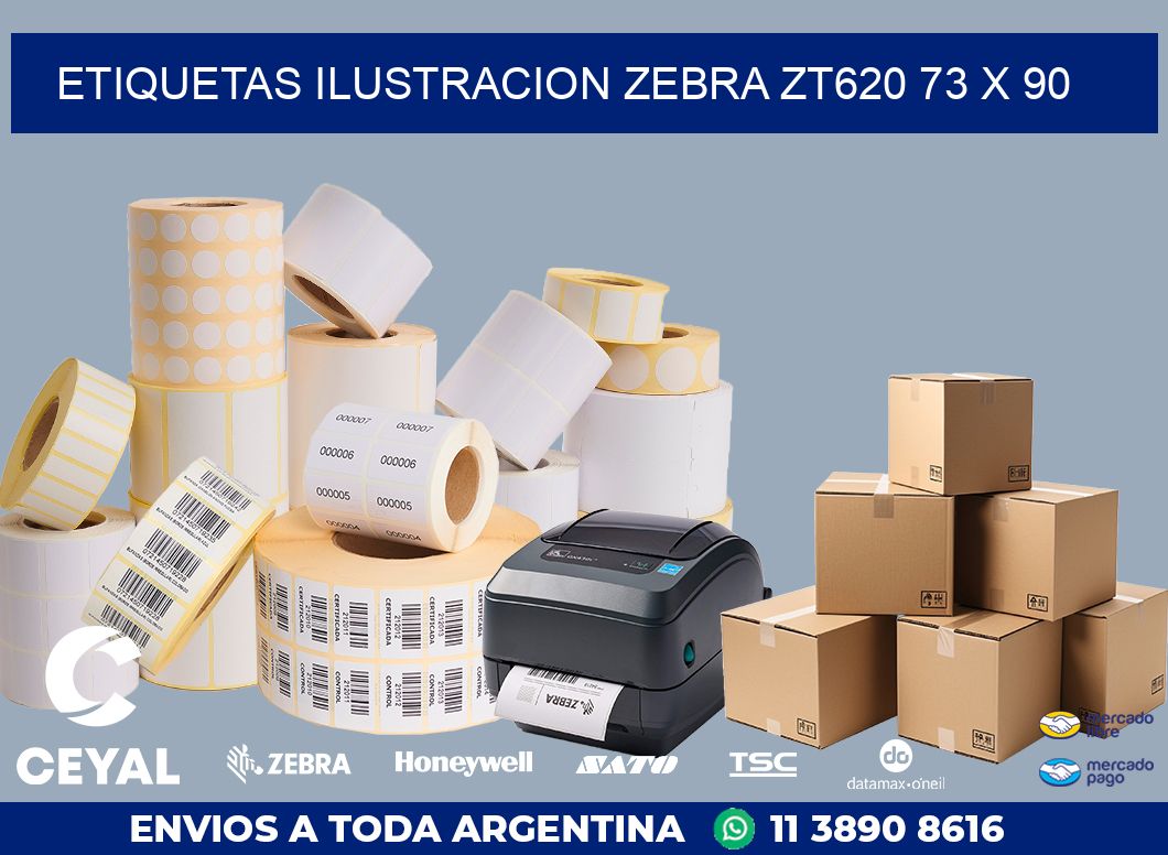 ETIQUETAS ILUSTRACION ZEBRA ZT620 73 x 90