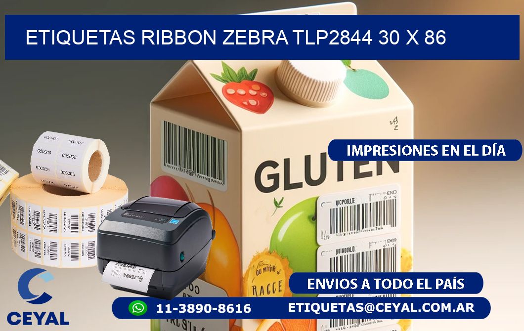 ETIQUETAS RIBBON Zebra TLP2844 30 x 86
