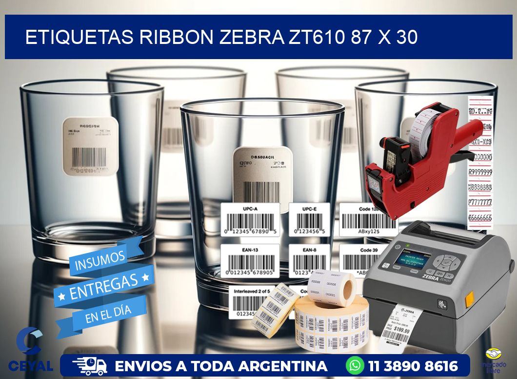 ETIQUETAS RIBBON Zebra ZT610 87 x 30