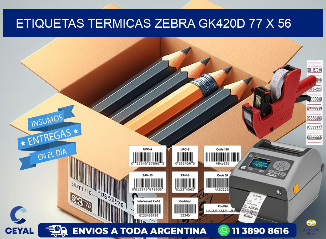 ETIQUETAS TERMICAS ZEBRA GK420D 77 x 56