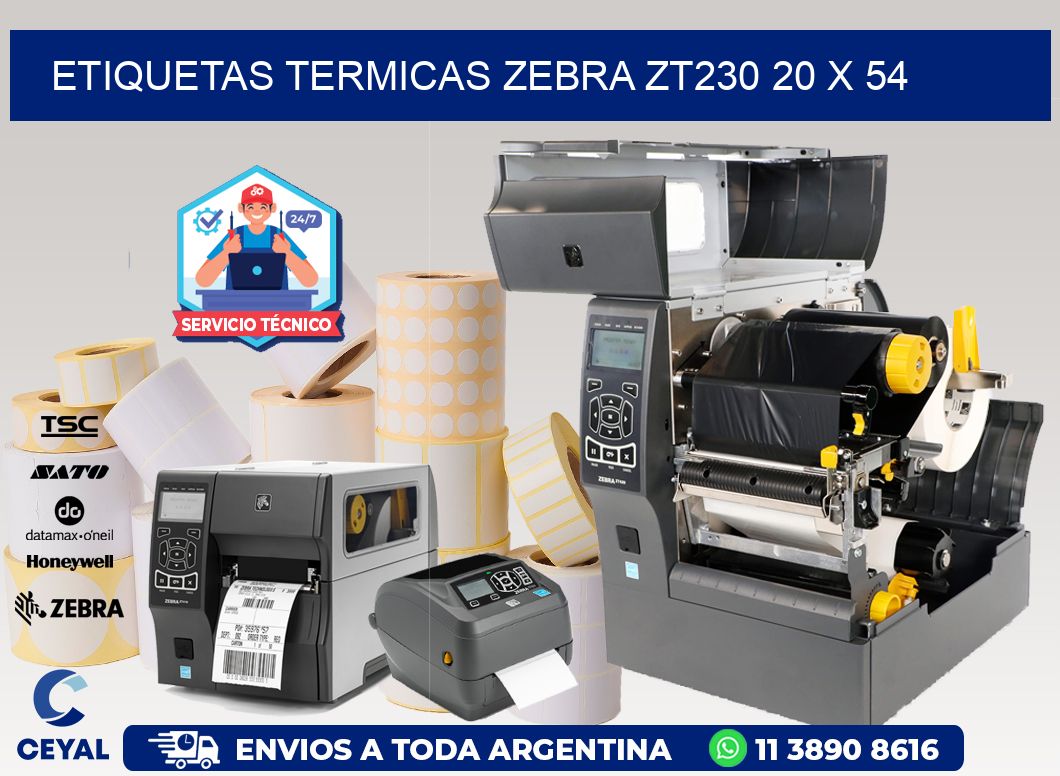 ETIQUETAS TERMICAS ZEBRA ZT230 20 x 54