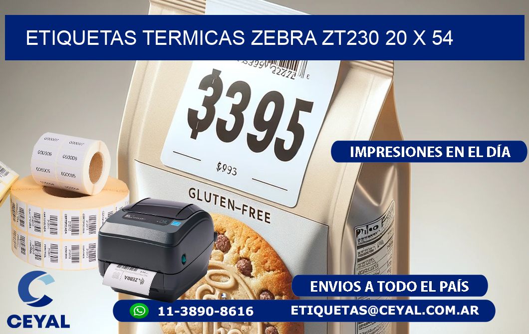ETIQUETAS TERMICAS ZEBRA ZT230 20 x 54