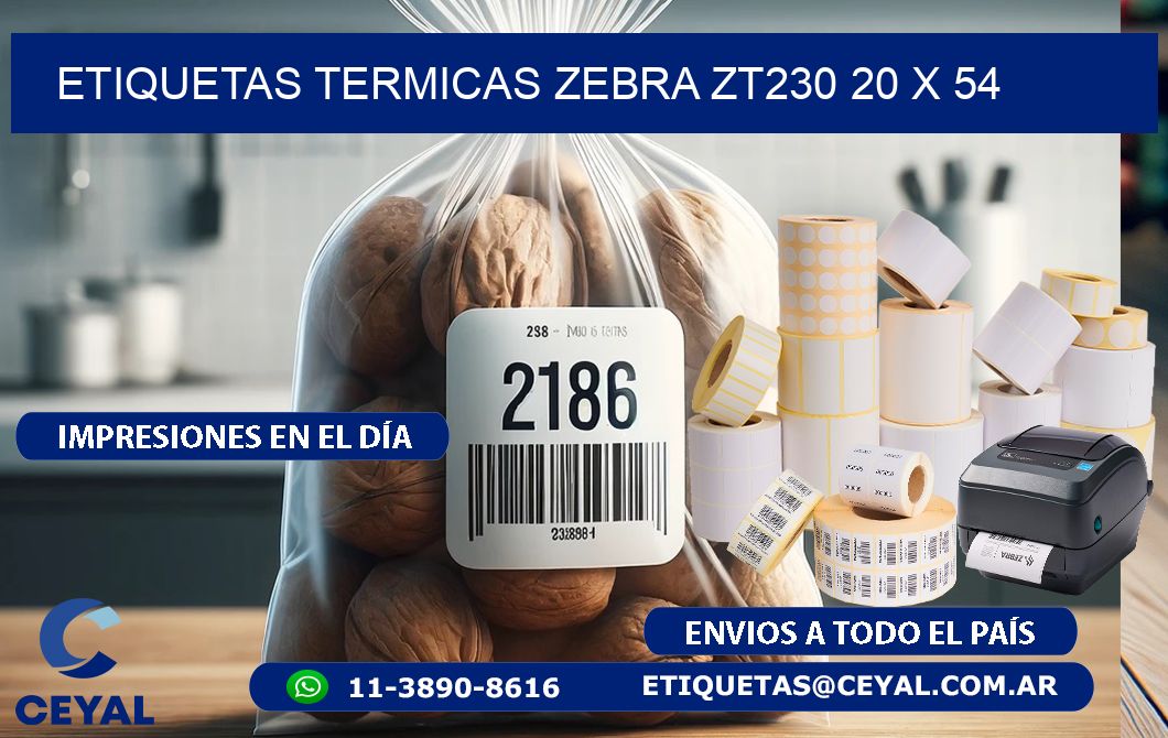 ETIQUETAS TERMICAS ZEBRA ZT230 20 x 54